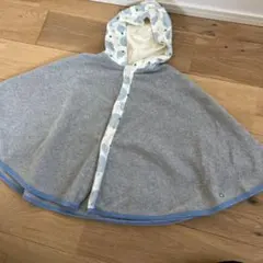 ベビーポンチョ・フード付き・グレー