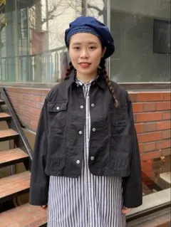 新品未使用 BEAMS BOY / コットンショートカバーオール ブラック