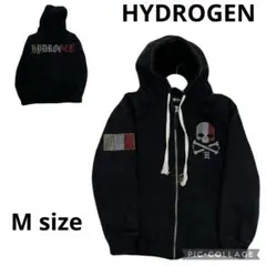 美品　HYDROGEN スカル刺繍 ブラックパーカー　キラキラのサムネイル