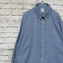 ブルックスブラザーズ長袖シャツ！ブルーチェックXL 0418