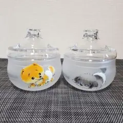 キパニーズ ガラスの小箱 キャンディポット 小物入れ 2個セット レトロポップ