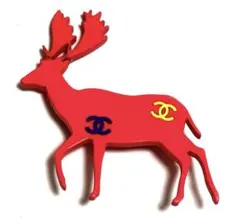 CHANEL ピンバッジ トナカイ 鹿 - メルカリ