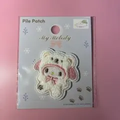 ふわふわスノー サンリオ パイルワッペン マイメロディ シール アイロン セリア