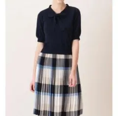 ブルーレーベル クレストブリッジ チェック ドッキング ワンピース