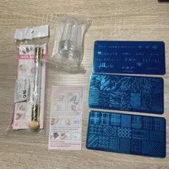 ネイルプリント　ステンシル　ネイルスタンピングプレート　転写チェック　ハート　柄