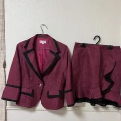 ピンク チェック柄 セットアップ