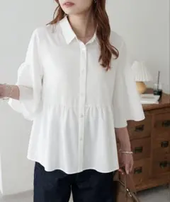 【新品】 DISCOAT 袖フレアティアードシャツ