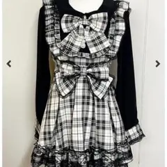 MARS ダブルりぼんチェックレイヤードワンピース