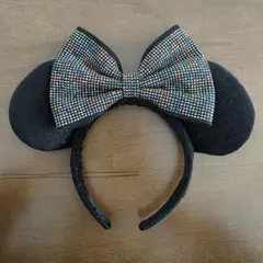 ミニーマウス耳カチューシャ ビーズ装飾