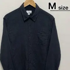 USA古着　長袖シャツ　Mサイズ　チャコールグレー　無地　コットン　SONOMA