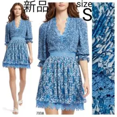 定価10万円新品alice+oliviaボタニカル×プリーツレース刺繍ワンピース