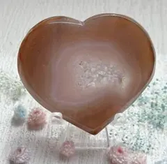 高品質 模様と色が美しい◇ジオードがキラキラ輝く◇瑪瑙(メノウ)ハート