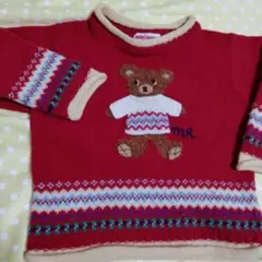 MIKIHOUSE ミキハウス　クマ　セーター 90　難あり