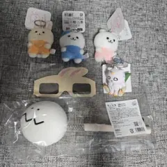 ちいかわパーク限定 なんとかバニア びんよよ うさぎメガネ 5点セット ちいかわパーク限定 なんとかバニア びんよよ あのこ ウサギメガネ 6点