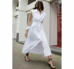 ロングポプリンワンピース