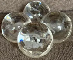 【台座付き】水晶　四神　丸玉4点　パワーストーン