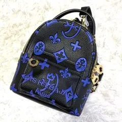 【新品未使用✨】限定カラー カステルバジャック リュック ブラック×ブルー ロゴのサムネイル