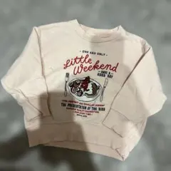 little Weekend トレーナー ピンク 80 裏起毛 刺繍 しまむら