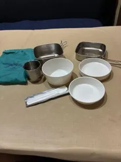 アウトドア 食器セット 収納袋付き