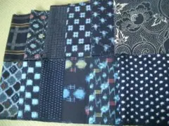 43 絣 蚊絣 雪ん子 藍染め 木綿 古布 リメイク パッチワーク 時代布