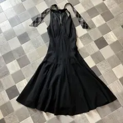 美品 バーバリーブルーレーベル ホルターネック ワンピース ノバチェック 36