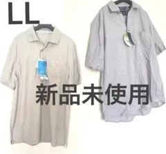 新品 半袖 シャツ LL XL 2点セット 開衿 開襟 鹿子 速乾 グレー 無地