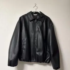 ZARA フェイクレザーボンバージャケット M ブラック