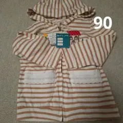 新品タグ付きpetit jam フード付き薄手パーカー 90 プチジャム