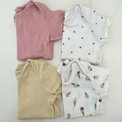 プティマイン ベビー肌着 ボディスーツ 80cm 4枚セット 半袖