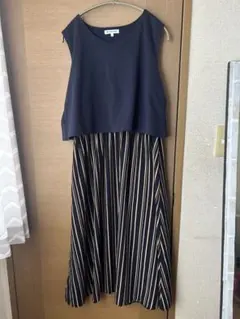 GLOBAL WORK ノースリーブ ストライプ ワンピース