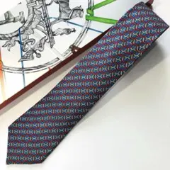 HERMES ネクタイ チェック柄 グレーブルーのサムネイル