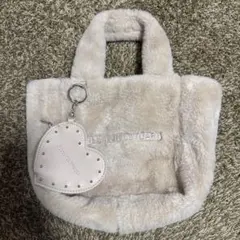 ベージュ ファートートバッグ ハート型キーホルダー付き付録