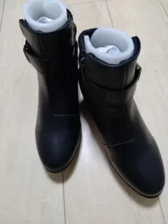 【未使用】ブラックウェッジブーツ