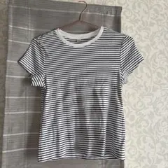 【美品】GU ボーダー 半袖Tシャツ ホワイト×ブラック M