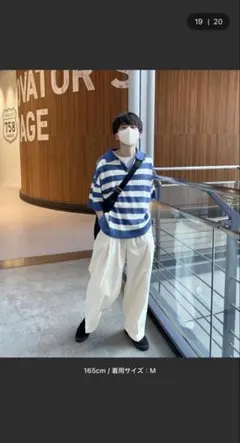 ONCILY ボーダーブークレニットポロシャツ