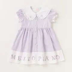 mezzo piano ストライプ ワンピース 刺繍 襟付きのサムネイル