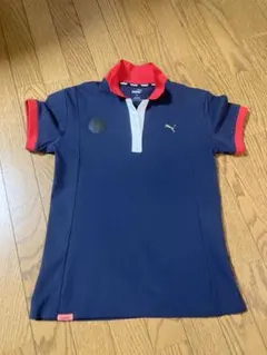 PUMA ポロシャツ レディース L ネイビー/レッド