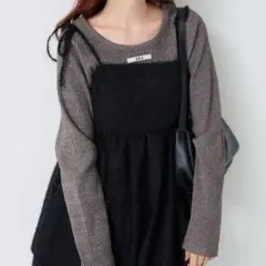 【Kastane】ニットタグロンTEE ブラウン