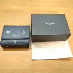 Paul Smith ポールスミス がま口 二つ折り財布 ネイビー