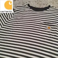 Carhartt　カーハート　ボーダー　スクエアラベルポケットTシャツ