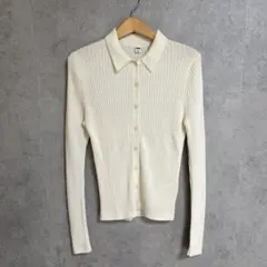 ユニクロ　UNIQLO トップス　ニット　セーター　長袖　アイボリー　リブ