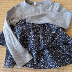キッズ 長袖カットソー 花柄 95