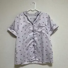 GU サテンパジャマ 上下セット パープル