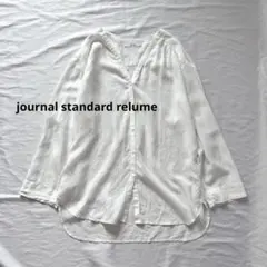 ジャーナルスタンダード relume リネン混　Vネックブラウス　シャツ　シアー