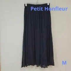 新品　Petit Honfleur ウエストゴム楊柳ロングスカート　Mネイビーのサムネイル
