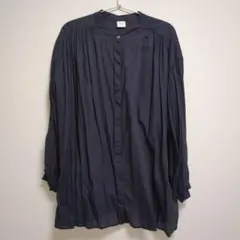 【DOORS】コットンボイルギャザーブラウス　ネイビー　アーバンリサーチ