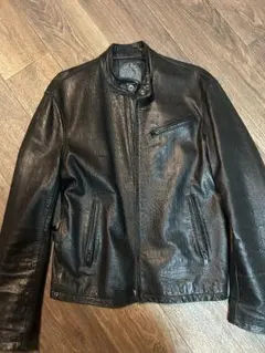 黒合皮レザージャケット クロコダイル