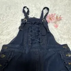 リズリサ　デニム レースアップオーバーオール　未使用品