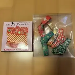 和紙　友禅染着物型コースター 6枚と箸置き5個
