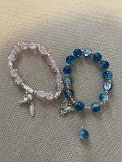 値下げ‼️ビーズチャーム付きブレスレット2個セット